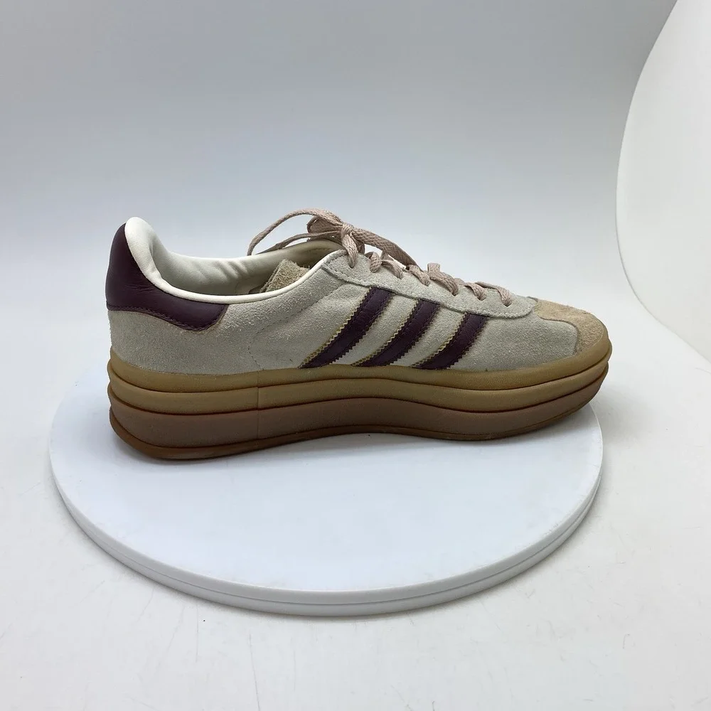 Adidas Sneakers Womens 7.5 Gazelle Bold JQ5127 Beige Suede Casual Platform Shoes